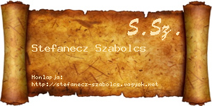 Stefanecz Szabolcs névjegykártya